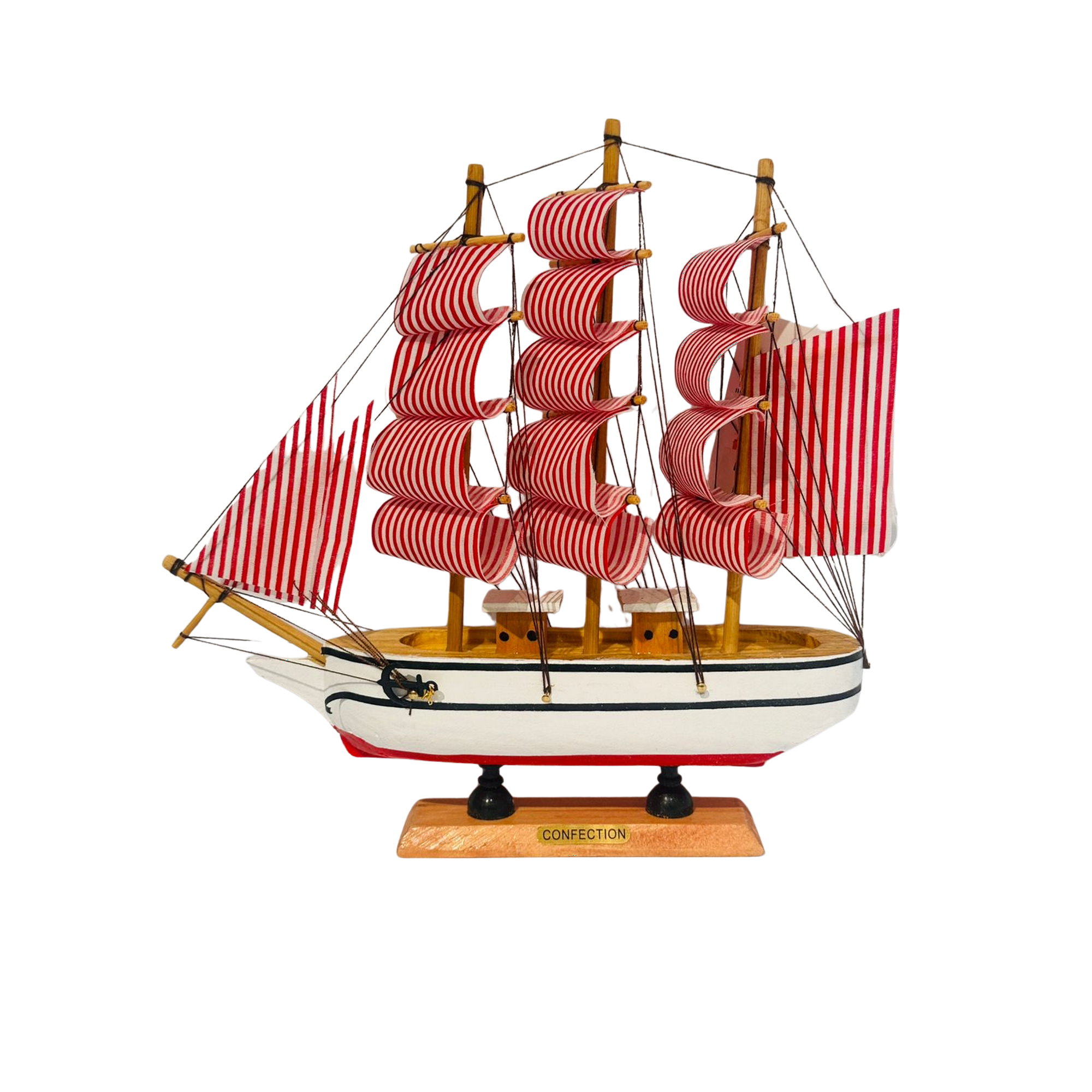 Decostilo - Decoración: Barco Velero De Madera 23cm