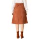 thumbnail image 3 of INSPIRE CHIC Falda Midi de Pana de Cintura Alta para Mujer, Línea A, con Botones al Frente, Plisada, con Cinturón y Bolsillos, Caramelo 3XL, 3 of 7