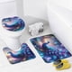 thumbnail image 4 of Pavo real-theme 4-Piece Shower Curtain Set with Rugs, Waterproof Bathroom Decor Set Includes Bath Mat, U-Shaped Rug, Toilet Lid Cover and Curtain with Hooks, 4 of 6