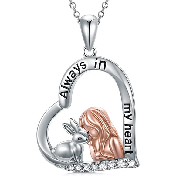 Collar mujer conejo mascota plata 925
