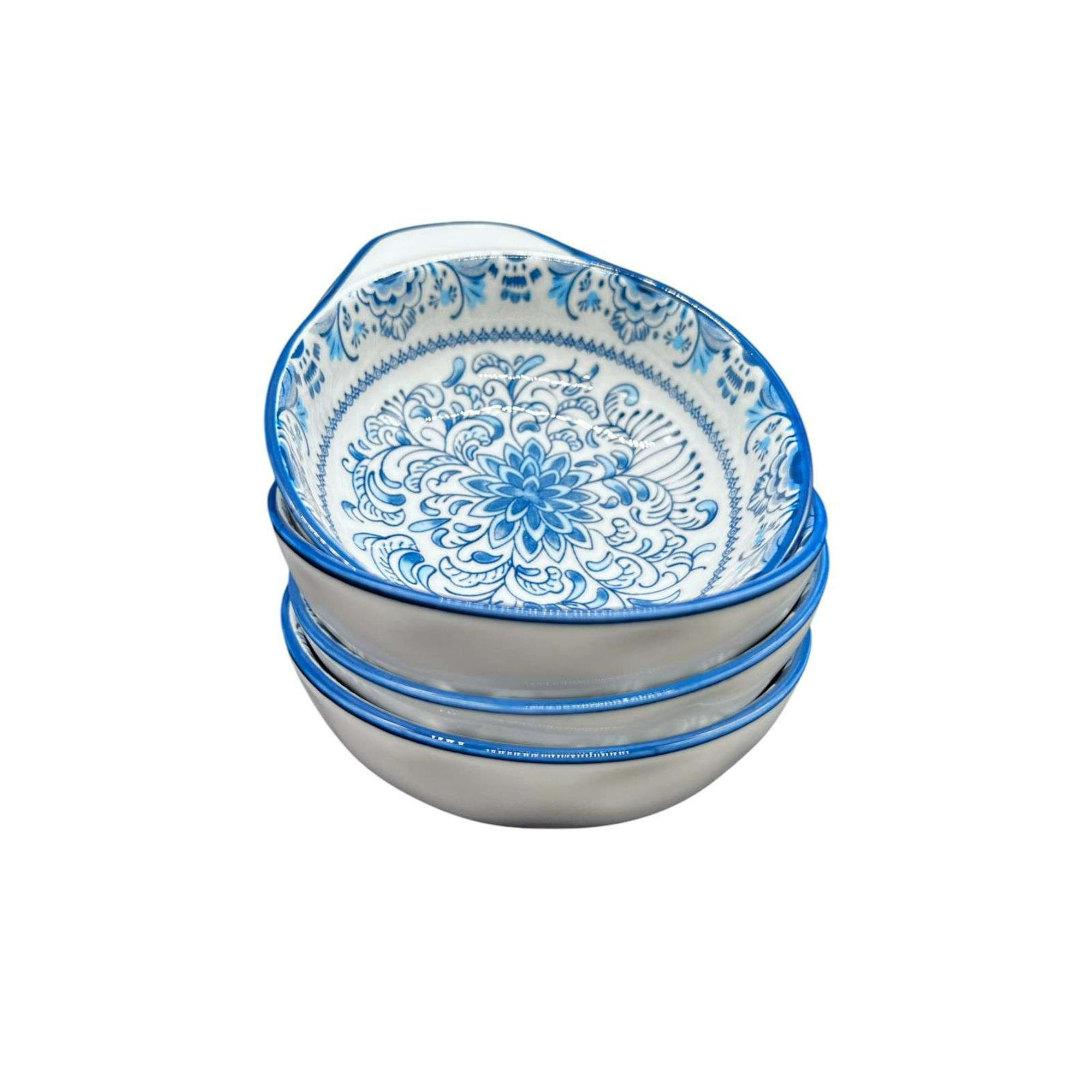 Oem - Pack 4 Platos Para Salsas Con Diseños Y Asa 14x10cm