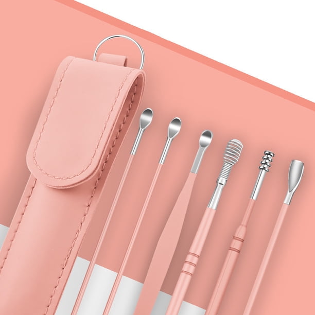 6Pcs/set ear cleaner Ear Wax Pickers Stainless Steel Earpick Wax Remover piercing kit earwax Curette Spoon Care Ear Clean Tools