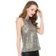 thumbnail image 4 of INSPIRE CHIC Camiseta Holográfica Brillante de Halloween para Mujer Fiesta Disco Top de Tirantes Metálico para Mujer XL Plata, 4 of 8