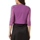 thumbnail image 3 of INSPIRE CHIC Día de San Valentín Top de Encaje Floral para Mujer con Mangas 3/4 Abierto al Frente para Oficina Cardigan Formal Bolero M Púrpura, 3 of 6