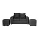 thumbnail image 1 of Living Grez 2 Cuerpos + 2 Pouf Tela Negro, 1 of 3
