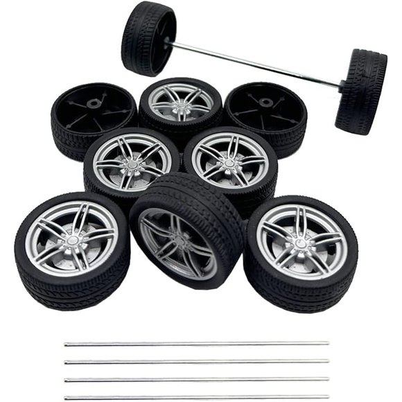 Ruedas Juguete URIMPAVIDO 40mm Goma con Eje Metalico 10PCS