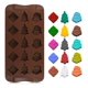 thumbnail image 5 of 4 Moldes De Chocolate Molde De Silicona Molde De Navidad Color Marrón 15cavid: 5arbol, 5 , 5 Santa M, 5 of 11