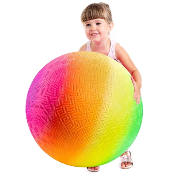 Playground Ball Bedwina Rainbow de 18 pulgadas para niños con bomba manual