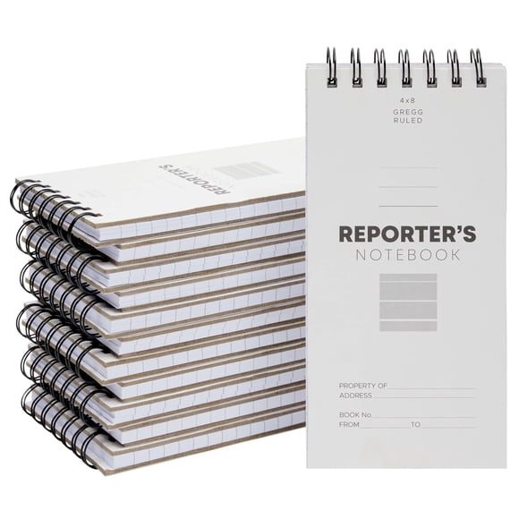 Cuaderno Juvale Reporters, paquete de 12 unidades, 140 páginas, 70 hojas, 10 x 20 cm