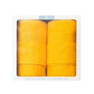 Decoexpress - Box De 2 Toallas 550Gr 70X140/45X90Cm Amarillo