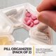 thumbnail image 3 of Organizador de Pastillas MEDca Semanal 7 Días, Pack de 2, Diseño Heptagonal Redondeado, Transparente, Portátil, 10,2 x 10,2 cm, 3 of 9
