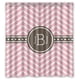 thumbnail image 1 of Cortina de ducha Chevron con monograma, juego de cortinas de baño con ganchos, tamaño 66 x 72 pulgadas, 1 of 3