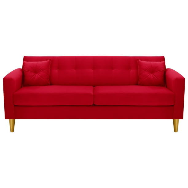 Sofa New Retro 3CG Felpa 01 Rojo