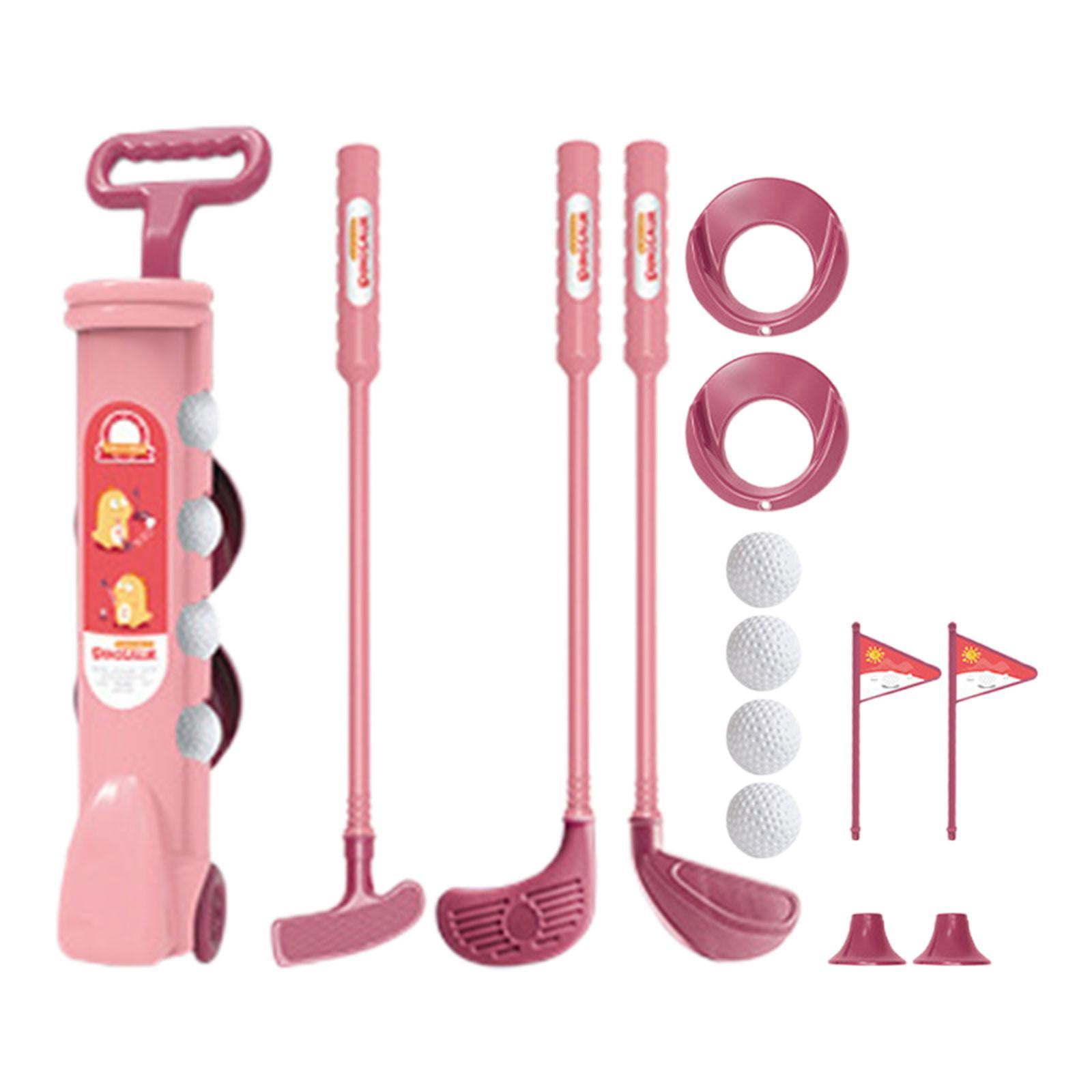 Ioensy - Juego De Golf Para Niños, Mini Juguete De Ejercicio, Juguetes De Golf Para 3, 4, 5, 6 Años, Regalo De Cumpleaños, Color Rosa