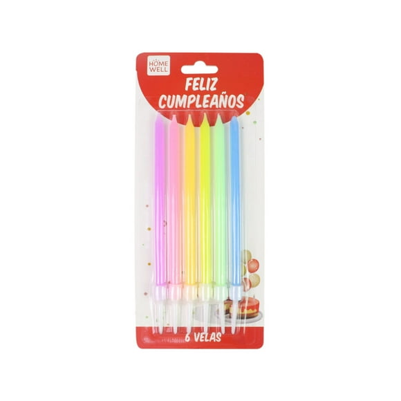 Velas Cumpleaños Color 6pcs