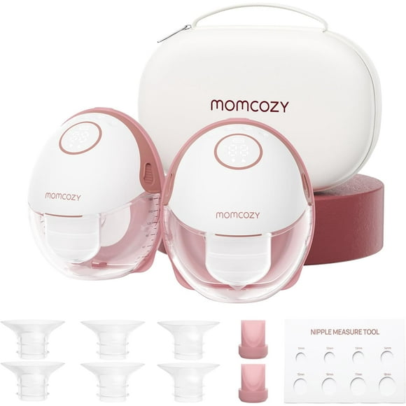 Momcozy Extractor de Leche Eléctrico Manos Libres Estilo Mobile Style | M6, Paquete de 2 Rojo