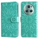 thumbnail image 1 of Funda tipo cartera FOXDOCK para Honor Magic 5 Pro , diseño girasol en relieve, cuero PU, cierre magnético, soporte y tarjetero, 1 of 5