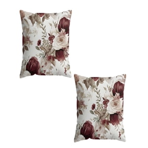 Genérico - Pack De 2 Fundas De Cojin Floreadas 45X45 Blanco 01