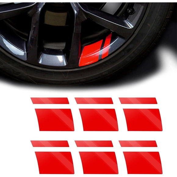 Stickers Reflectantes GKmow Rojos para Llantas 18-21 Pulgadas 6 Piezas