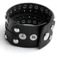 thumbnail image 3 of Xiao Hua unisex Pulsera Ancha de Cuero de Motocicleta punk rock con Remaches de metal Negro, 1 Pieza, 3 of 4