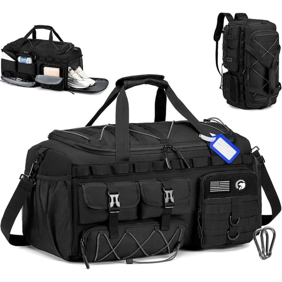 Bolso Deportivo COSCOOA 60L Negro con Compartimento para Zapatos