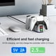 thumbnail image 2 of Estación de carga rápida dual compatible con el mando de PlayStation 5 y PS5 Slim, base de carga de 2 unidades para accesorios de gamepad-Blanco, 2 of 7