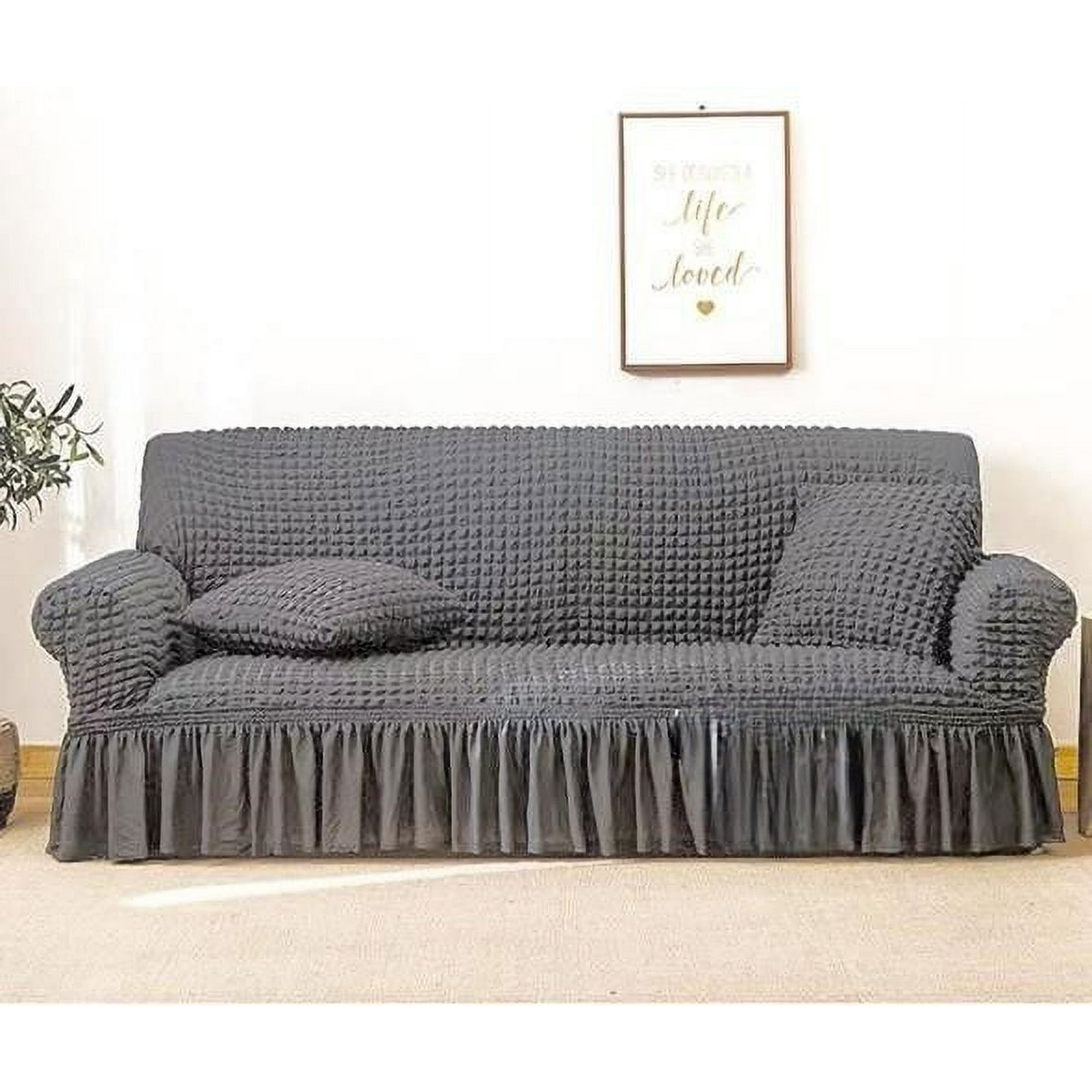 Angeles Del Hogar - Funda Cubre Sofa Sillon Cuadrille Turco 3 Cuerpos