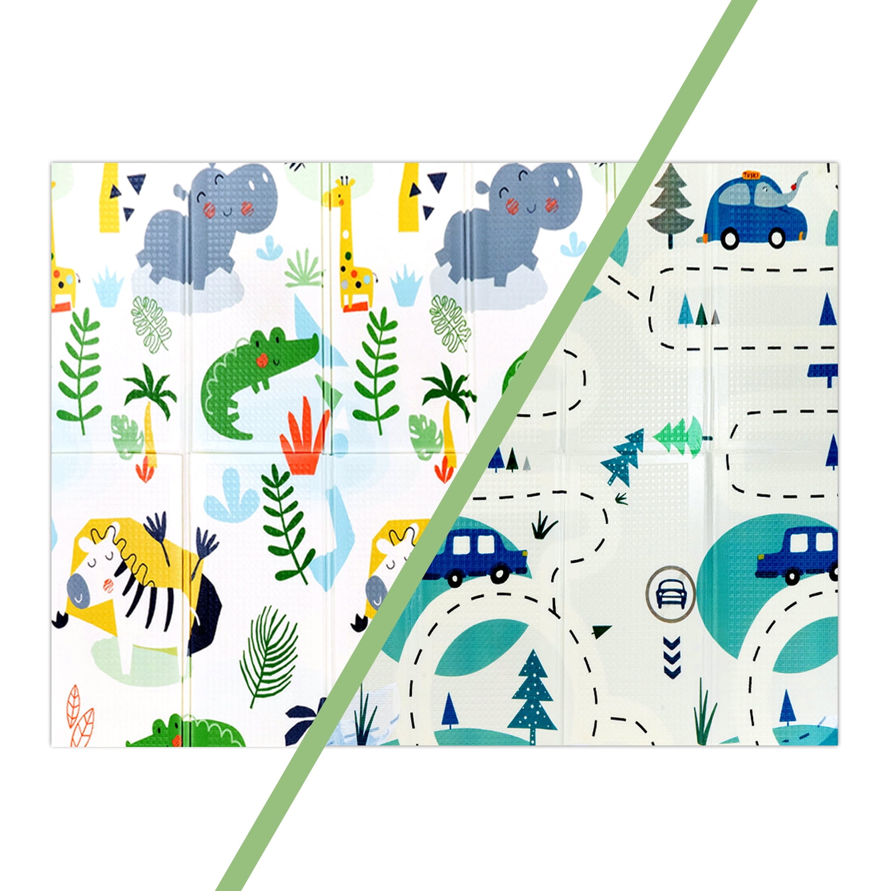 Alfombra Antigolpes Plegable 180x120 Auto Y Jungla Bebesit