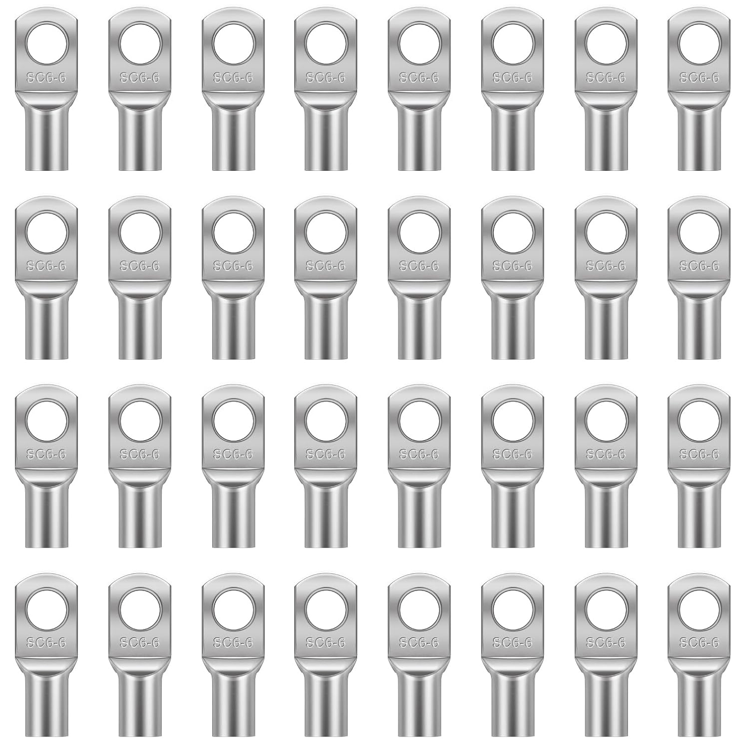 Soliot - Pack 100 Terminales Ojo Batería Cable 6Mm2 6,4Mm Sc6-6