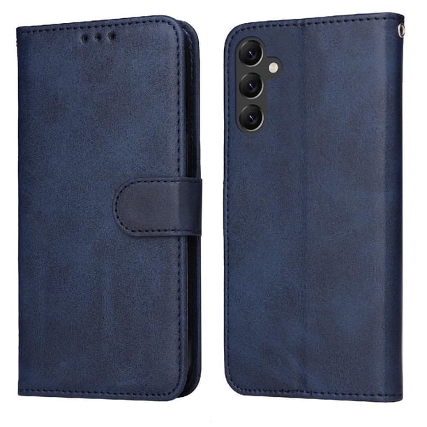 Funda Billetera para Samsung Galaxy A14 5G con Porta Tarjetas y Soporte Ajustable Azul