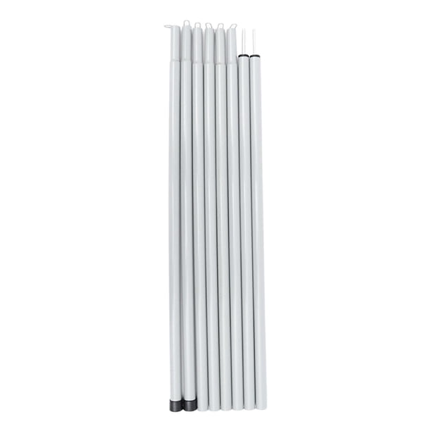 Barra de soporte para tienda de libre, extensible, antioxidante, portátil, ligera, barra de barra, accesorio de repuesto para refugios Blanco