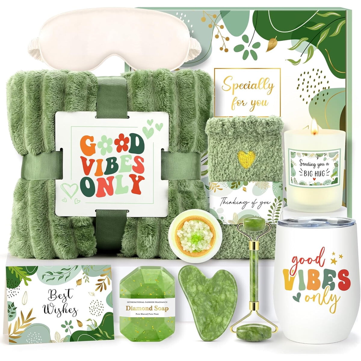 Vyseglobal - Set Regalo Spa Verde 11 Piezas Autocuidado Mujer Relajante