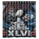 thumbnail image 1 of Cortina de ducha de los New England Patriots, juego de cortina de baño con ganchos, tamaño 66 x 72 pulgadas, 1 of 3