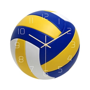 Bothyi - Reloj De Pared Con Bola Deportiva Redonda, 12 Pulgadas, Silencioso, Sin Tictac, Para Colgar En Casa, Dormitorio, Voleibol