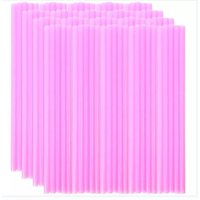 Bothyi - 100 Pajitas De Plástico Desechables De Color Rosa Para Fiestas De Cumpleaños, Festivales Y Acampadas