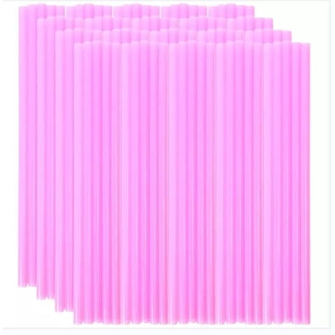 Bothyi - 100 Pajitas De Plástico Desechables De Color Rosa Para Fiestas De Cumpleaños, Festivales Y Acampadas