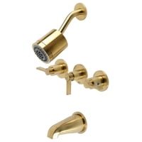 Grifo Kingston Brass Kbx8137Ndl Nuvofusion Para Bañera Y Ducha, Latón Cepillado