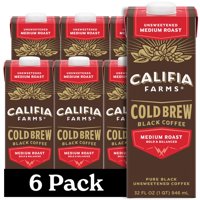 Café Caliente Califia Farms, Negro Puro, Tostado Medio, 6 X 946 Ml
