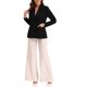 thumbnail image 2 of INSPIRE CHIC Chaqueta Vintage de Cuadros para Mujer, Doble Botonadura, Solapa con Muesca, Hombros Acolchados XS Negro-Sólido, 2 of 6