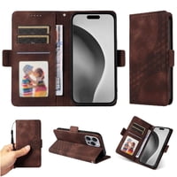 Carcasa Foxdock Iphone 16 Pro De Cuero Pu, Diseño Acolchado Clásico, Protección Contra Caídas Y Rayones