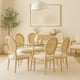 thumbnail image 3 of Comedor Mesa de Vidrio Rectangular Nórdica 140x90 cm + 6 Silla de Madera Acolchada Luis XV, 3 of 9