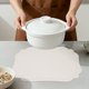 thumbnail image 4 of Juego de 6 manteles individuales de cuero para mesa de cocina, decorativos, lavables, resistentes al calor, manteles individuales resistentes, beige gris, 45*30 cm, 4 of 6