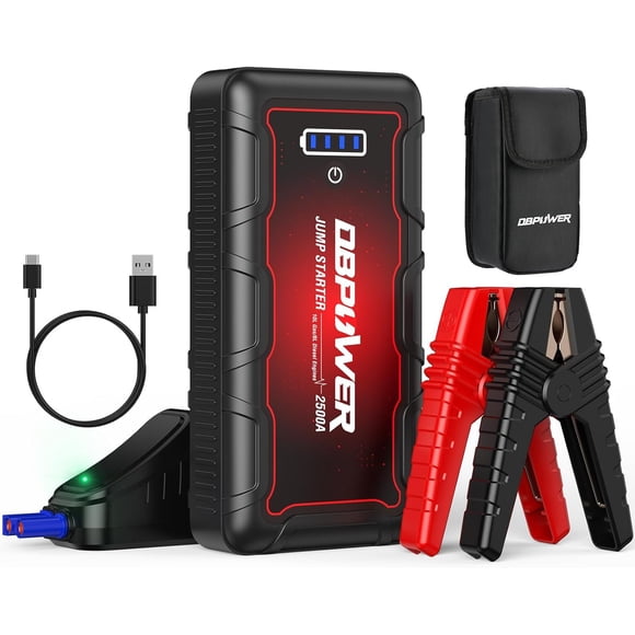 Arrancador DBPOWER 2500A 74Wh 12V para batería de auto