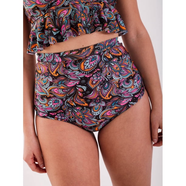Bottom de Bikini Daikiri Mujer Short Tiro Alto Bulgaro Negro Flúor Protección UV50+