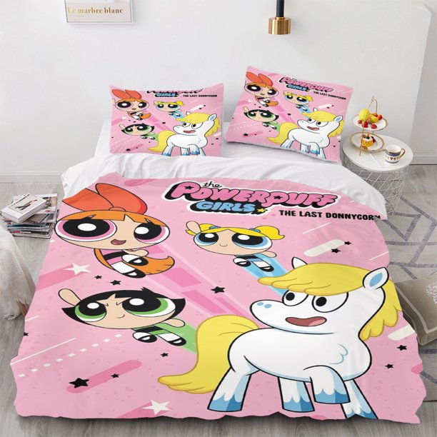 The Powerpuff Girls Duvet Cover Set Bedding Comforter Sets King Size 3D Children'S Bedding Set 3-Piece