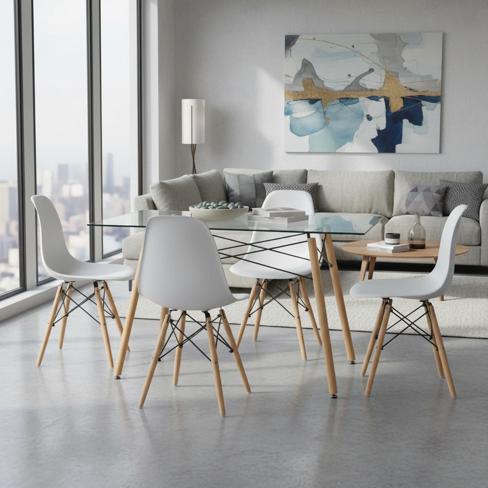 Mainstays - Juego Comedor Rishard 4 Sillas Blanco