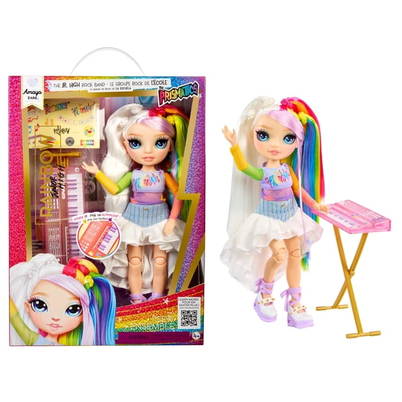 Fashion Doll Rainbow High Jr High Rock Band Amaya de 23 cm con teclado