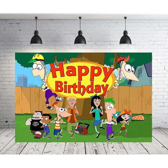 Telón de fondo POMIP 150 cm x 91 cm Phineas & Ferb (dibujos animados)