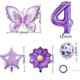 thumbnail image 2 of Globos de Cumpleaños JNNIMTRDAE Set Morado con Mariposa 32", 2 of 5
