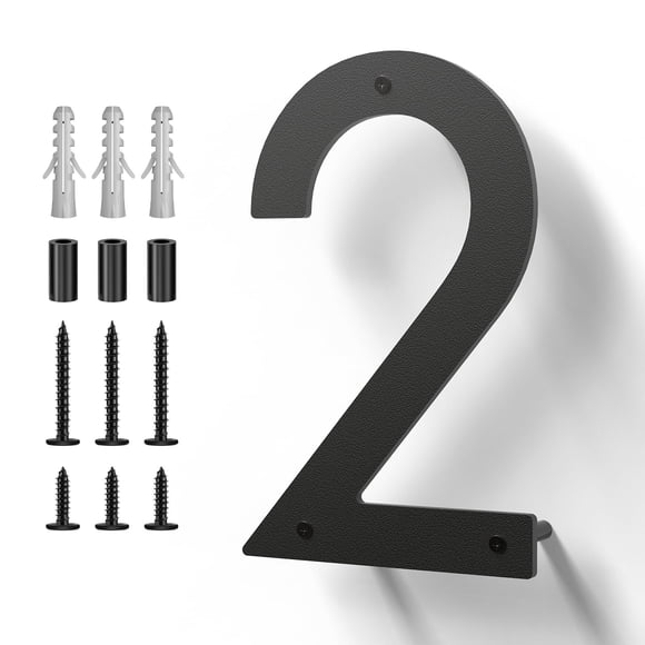 Números para casa HouSi de metal de acero inoxidable de 12.7 cm en negro
